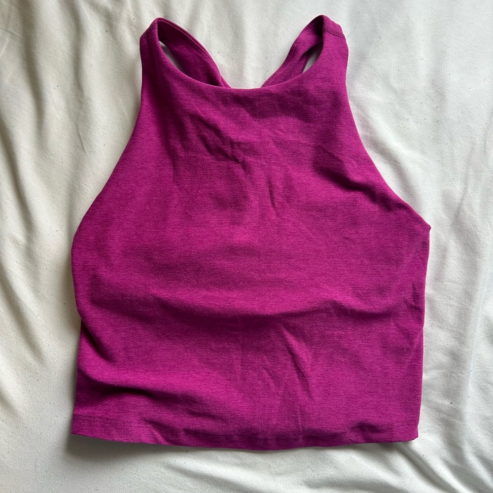 Beyond Yoga High-Neck Cropped Tank - Fuchsia